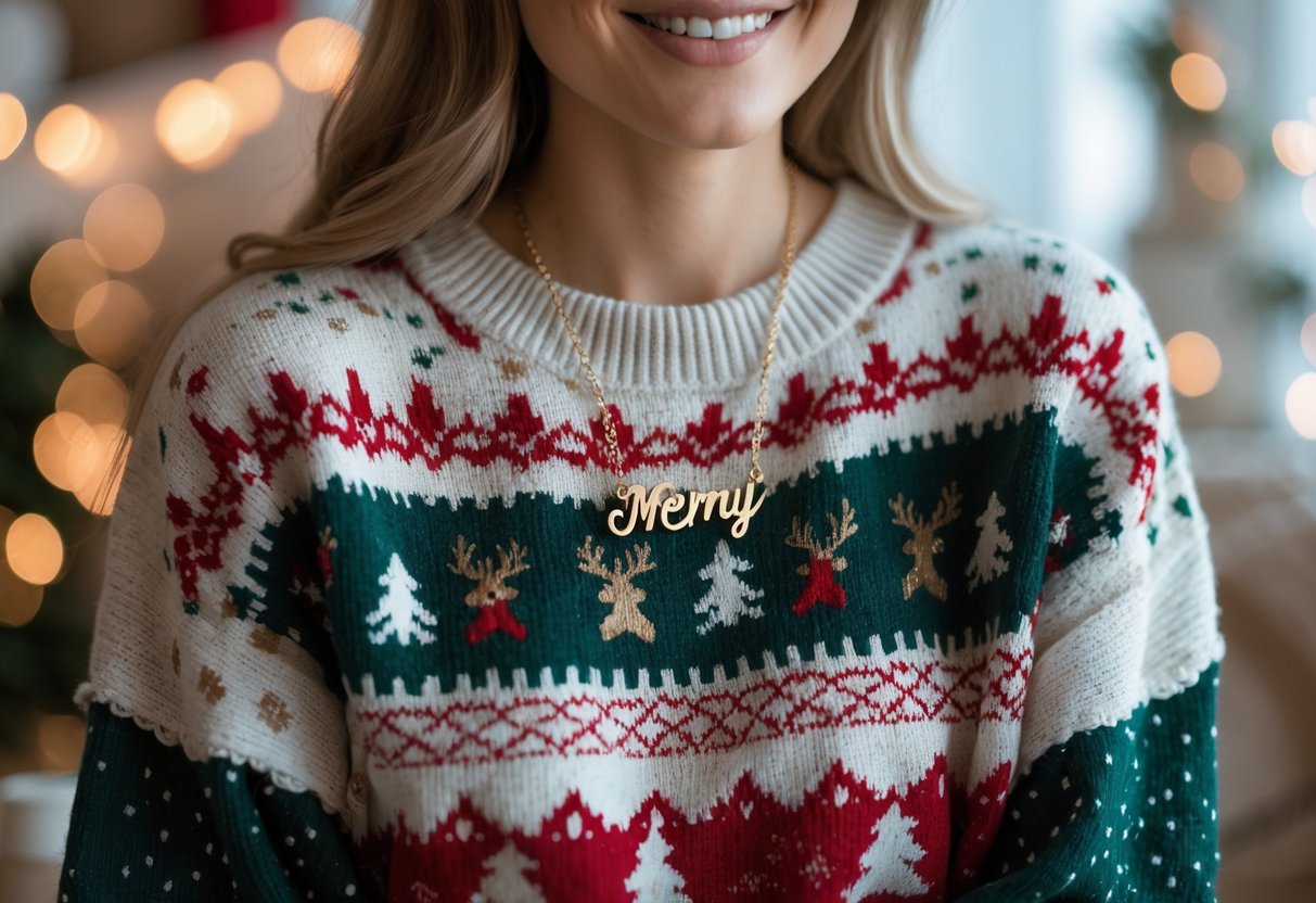 Sådan matcher du din juletrøje med en halskæde med navn